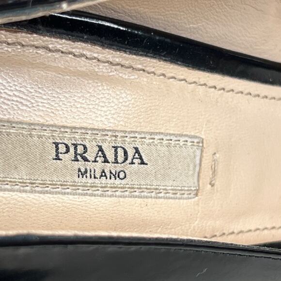 Prada Women’s Black Classic Leather Pumps Size 39.5 US 9.5 - Picture 11 of 13